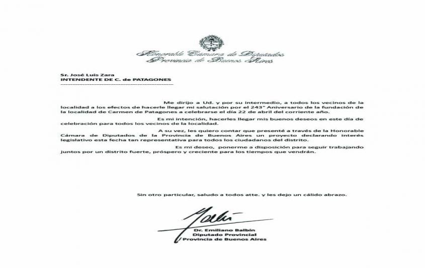 FELIZ ANIVERSARIO CARMEN DE PATAGONES 