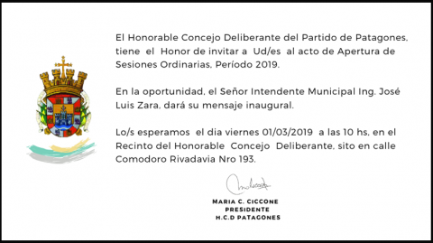 INICIO DE SESIONES PERIODO 2019