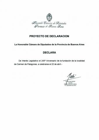 PROYECTO DE DECLARACION