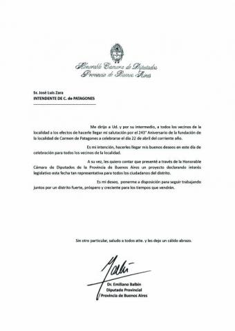 FELIZ ANIVERSARIO CARMEN DE PATAGONES 